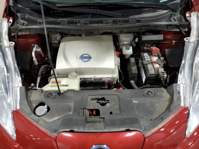 1N4AZ0CP6FC329527 - 2015 NISSAN LEAF S RED photo 11