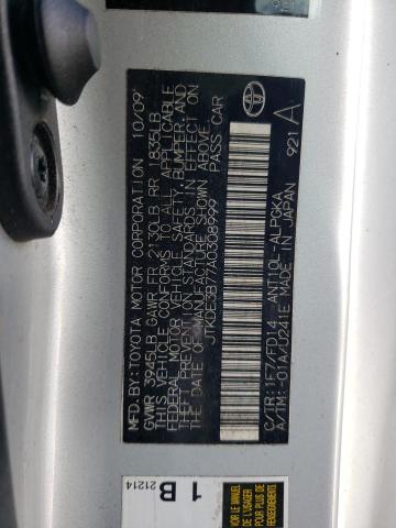 JTKDE3B77A0308999 - 2010 TOYOTA SCION TC 银色 照片 12