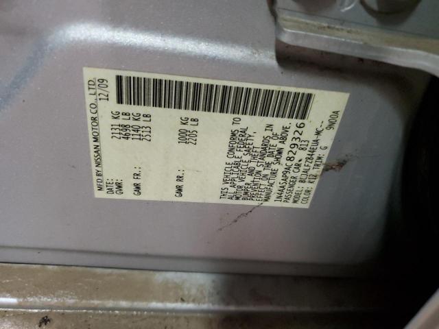 1N4AA5AP9AC829326 - 2010 NISSAN MAXIMA S SILVER photo 12