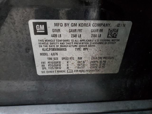 KL4CJFSB5EB666935 - 2014 BUICK ENCORE CONVENIENCE 黑色 照片 12