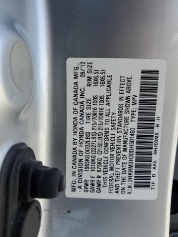 2HKRM3H30DH501460 - 2013 HONDA CR-V LX SILVER photo 13