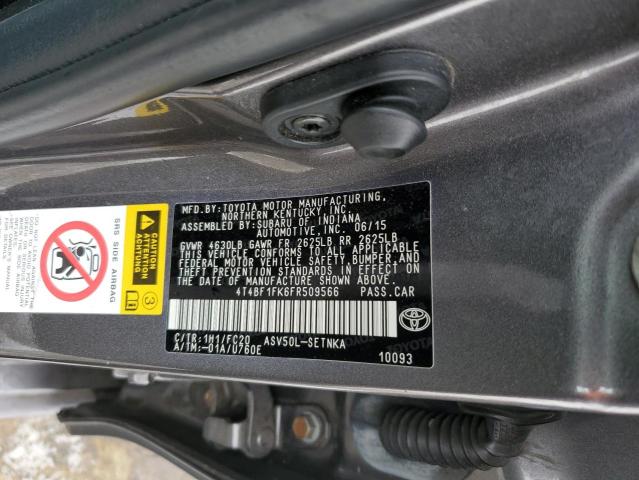 4T4BF1FK6FR509566 - 2015 TOYOTA CAMRY LE GRAY photo 12