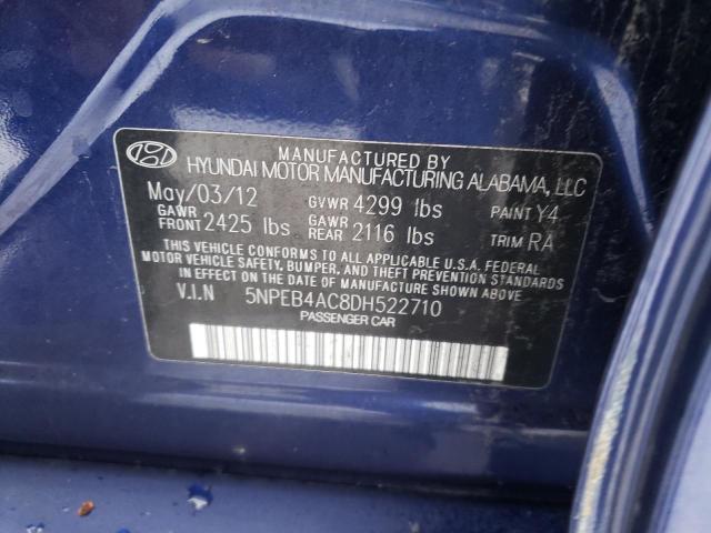 5NPEB4AC8DH522710 - 2013 HYUNDAI SONATA GLS BLUE photo 12