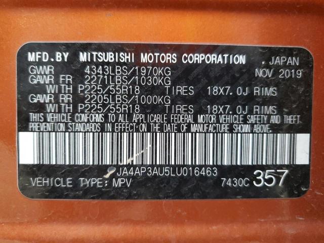 JA4AP3AU5LU016463 - 2020 MITSUBISHI OUTLANDER ES ORANGE photo 14