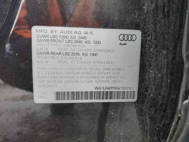 WA1LFAFP5FA130231 - 2015 AUDI Q5 PREMIUM PLUS BLACK photo 13