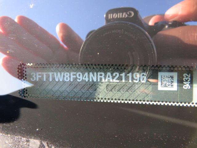 3FTTW8F94NRA21196 - 2022 FORD MAVERICK XL GRAY photo 10