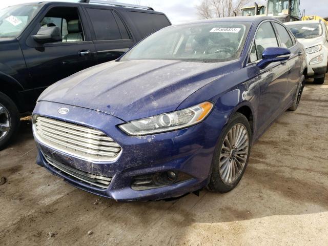 3FA6P0K97ER189504 - 2014 FORD FUSION TITANIUM BLUE photo 1