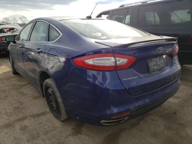 3FA6P0K97ER189504 - 2014 FORD FUSION TITANIUM BLUE photo 2