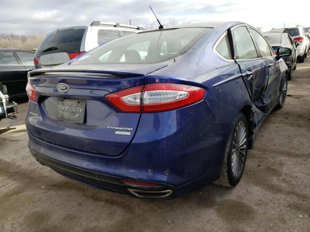 3FA6P0K97ER189504 - 2014 FORD FUSION TITANIUM BLUE photo 3