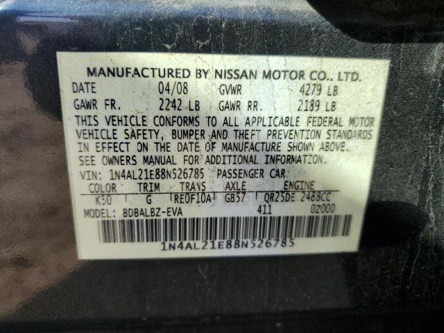 1N4AL21E88N526785 - 2008 NISSAN ALTIMA 2.5 BLUE photo 12