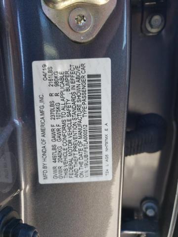 19UUB1F67LA000512 - 2020 ACURA TLX TECHNOLOGY ნაცრისფერი ფოტო 12