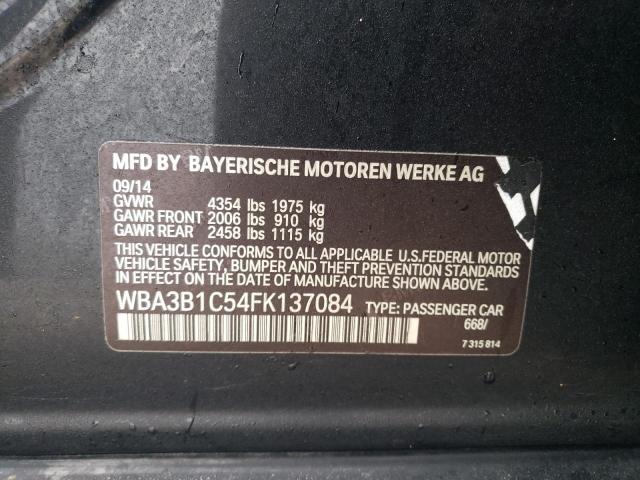 WBA3B1C54FK137084 - 2015 BMW 320 I BLACK photo 12