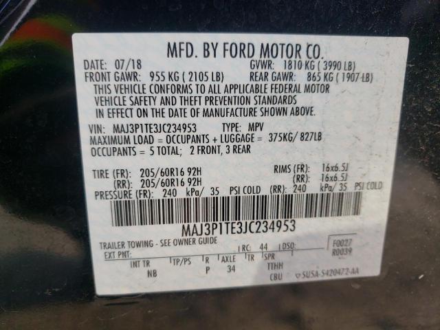 MAJ3P1TE3JC234953 - 2018 FORD ECOSPORT SE 黑色 照片 13