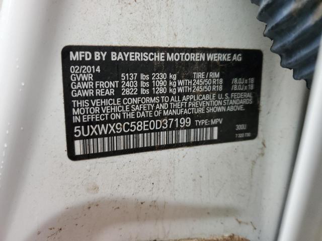 5UXWX9C58E0D37199 - 2014 BMW X3 XDRIVE28I WHITE photo 13