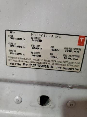 5YJSA1E25HF201184 - 2017 TESLA MODEL S Ağ foto 13
