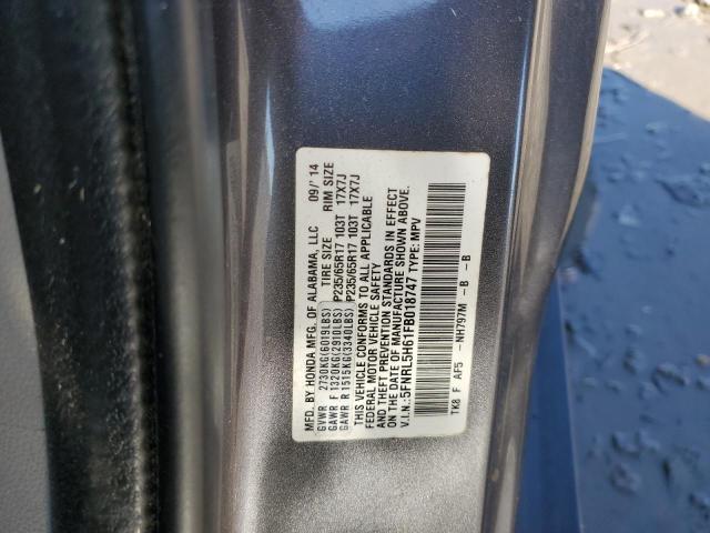 5FNRL5H61FB018747 - 2015 HONDA ODYSSEY EXL GRAY photo 13