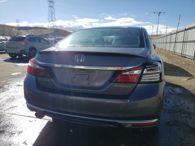 1HGCR2F54HA263195 - 2017 HONDA ACCORD SPORT GRAY photo 6