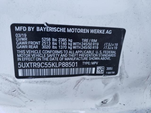 5UXTR9C55KLP88501 - 2019 BMW X3 XDRIVE30I Weiß Foto 13