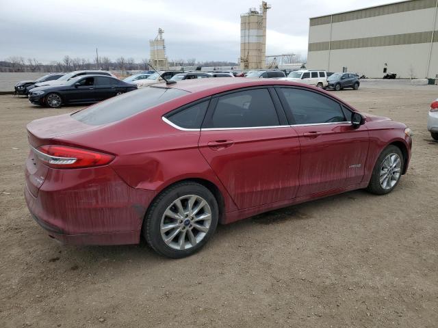 3FA6P0LU2HR384868 - 2017 FORD FUSION SE HYBRID RED photo 3