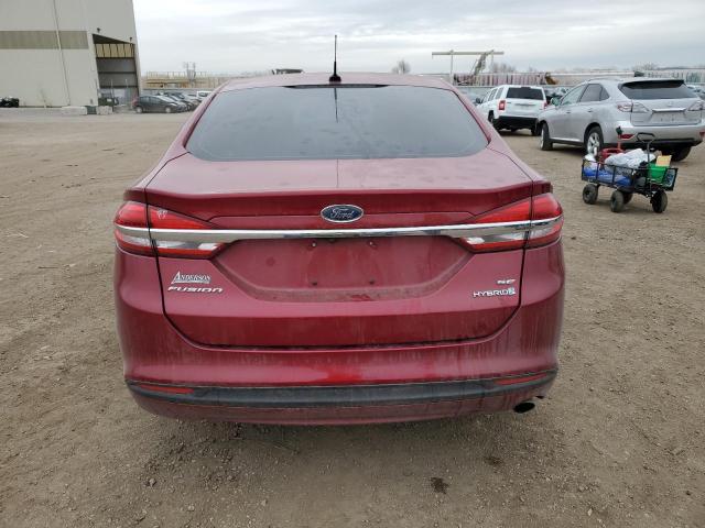 3FA6P0LU2HR384868 - 2017 FORD FUSION SE HYBRID RED photo 6