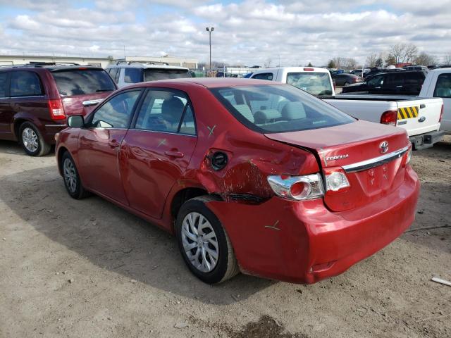 2T1BU4EE3DC082813 - 2013 TOYOTA COROLLA BASE RED photo 2