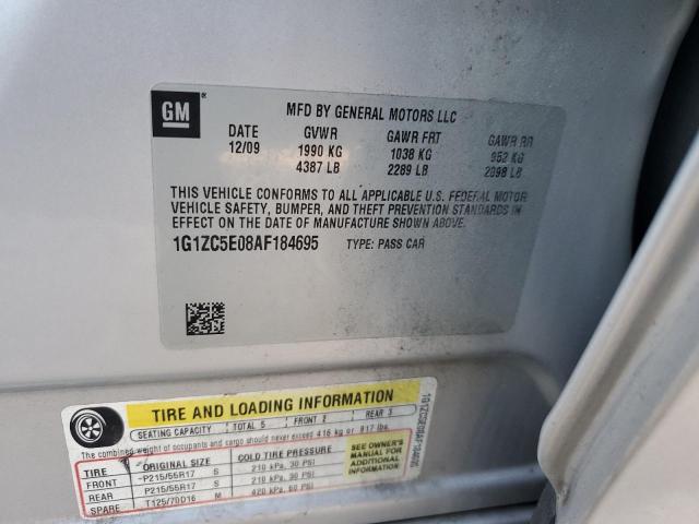 1G1ZC5E08AF184695 - 2010 CHEVROLET MALIBU 1LT ნაცრისფერი ფოტო 12