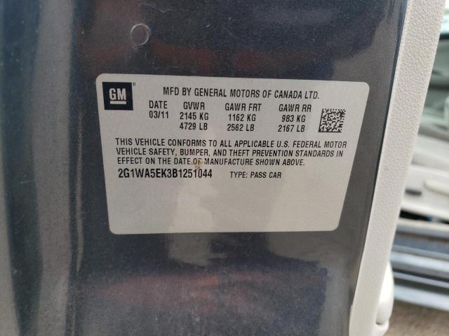 2G1WA5EK3B1251044 - 2011 CHEVROLET IMPALA LS SILVER photo 12