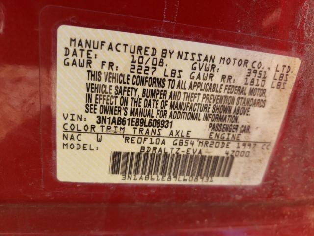 3N1AB61E89L608931 - 2009 NISSAN SENTRA 2.0 RED photo 12