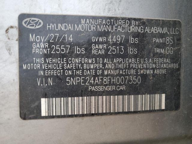 5NPE24AF8FH007350 - 2015 HYUNDAI SONATA SE GRAY photo 13