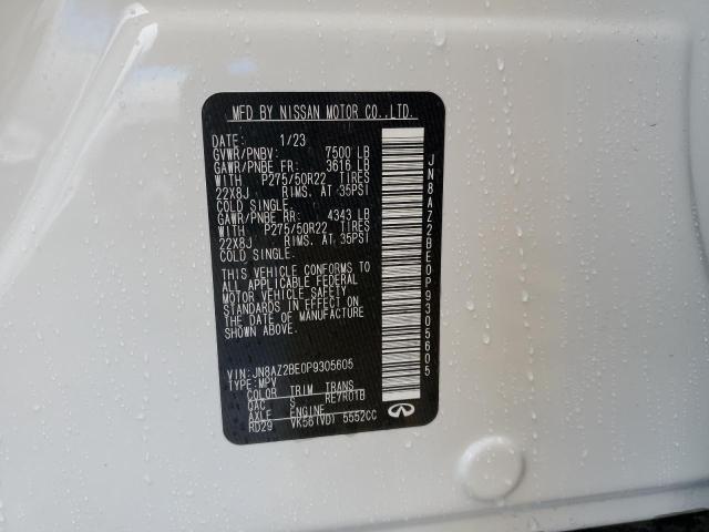 JN8AZ2BE0P9305605 - 2023 INFINITI QX80 SENSORY WHITE photo 13