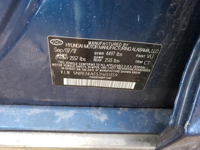 5NPE34AF5JH651359 - 2018 HYUNDAI SONATA SPORT BLUE photo 12