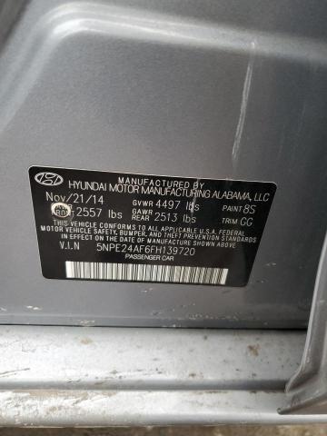 5NPE24AF6FH139720 - 2015 HYUNDAI SONATA SE SILVER photo 13