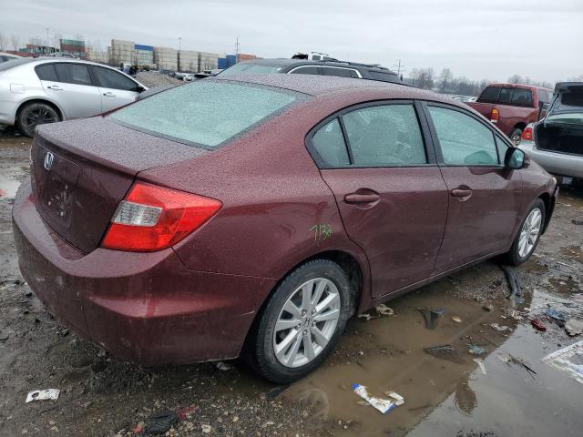 19XFB2F87CE050578 - 2012 HONDA CIVIC EX MAROON photo 3