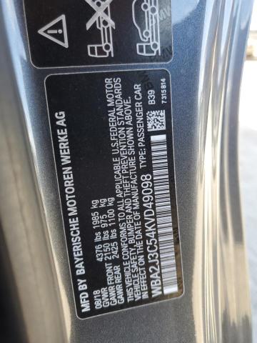 WBA2J3C54KVD49098 - 2019 BMW 230XI GRAY photo 12