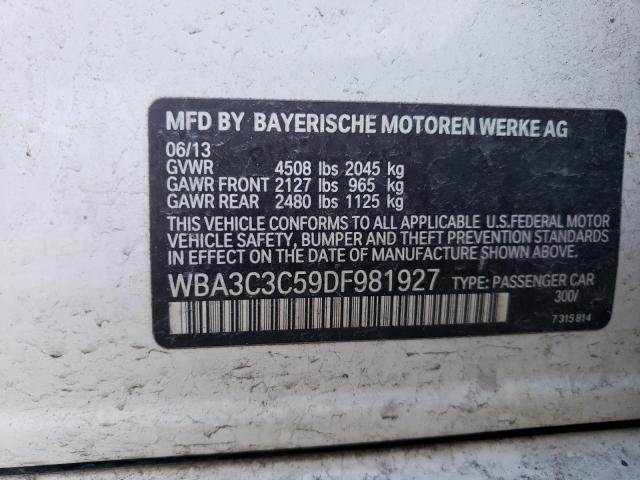 WBA3C3C59DF981927 - 2013 BMW 320 I XDRIVE WHITE photo 12