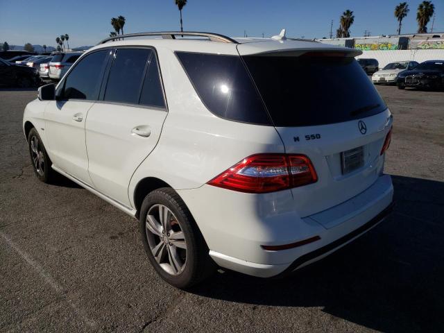 4JGDA5HB0CA016176 - 2012 MERCEDES-BENZ ML 350 4MATIC WHITE photo 2