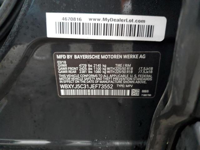 WBXYJ5C31JEF73552 - 2018 BMW X2 XDRIVE28I BLACK photo 12