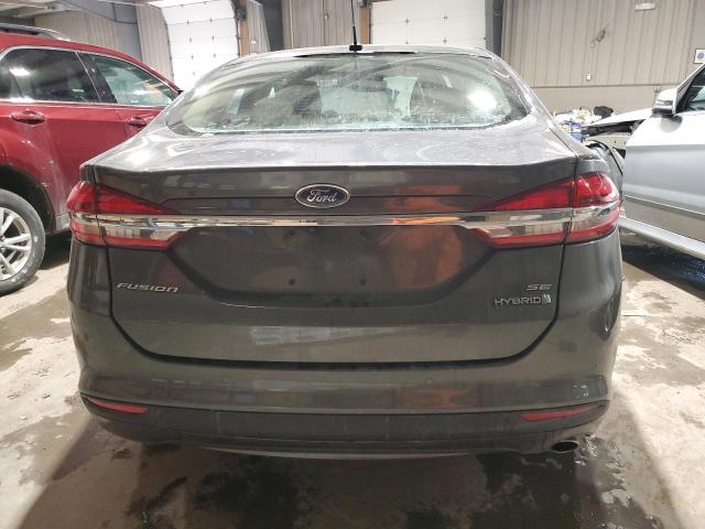 3FA6P0LU0JR147771 - 2018 FORD FUSION SE HYBRID CHARCOAL photo 6