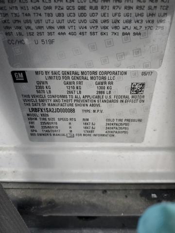 LRBFX1SA2JD000088 - 2018 BUICK ENVISION ESSENCE SILVER photo 13