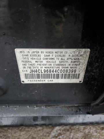 JH4CL96844C008398 - 2004 ACURA TSX BLACK photo 12