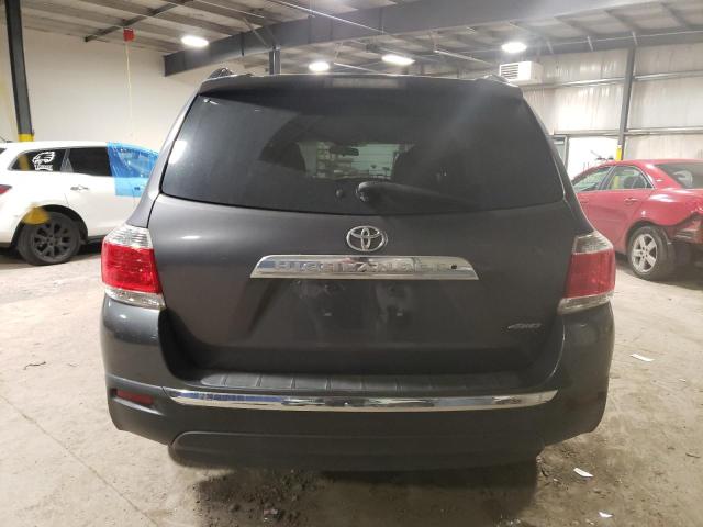 5TDBK3EH3CS145117 - 2012 TOYOTA HIGHLANDER BASE Gris photo 6