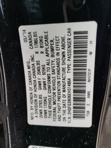 2HGFG3B06EH514864 - 2014 HONDA CIVIC EXL BLACK photo 13