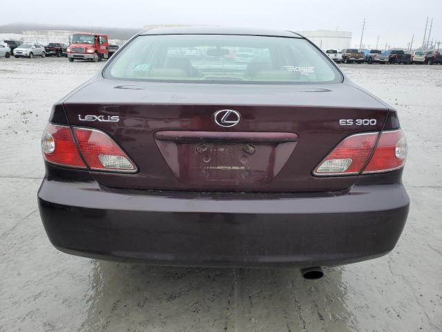 JTHBF30G630124573 - 2003 LEXUS ES 300 BURGUNDY photo 6