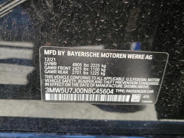 3MW5U7J00N8C45604 - 2022 BMW M340I BLACK photo 13