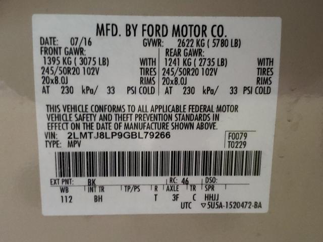 2LMTJ8LP9GBL79266 - 2016 LINCOLN MKX RESERVE 米色 照片 13