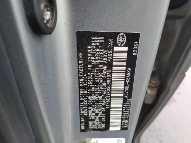 4T1BE32K05U995076 - 2005 TOYOTA CAMRY LE SILVER photo 12