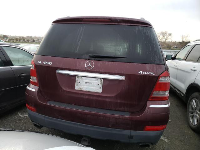 4JGBF71E77A241614 - 2007 MERCEDES-BENZ GL 450 4MATIC BURGUNDY photo 6