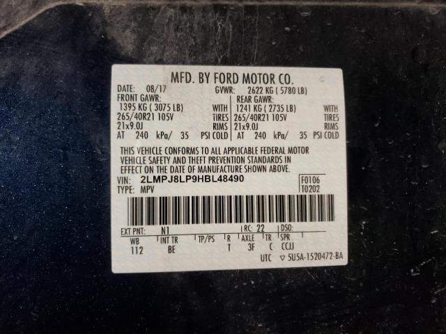 2LMPJ8LP9HBL48490 - 2017 LINCOLN MKX RESERVE Mavi foto 12