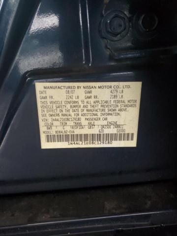 1N4AL21E08C129180 - 2008 NISSAN ALTIMA 2.5 BLUE photo 12