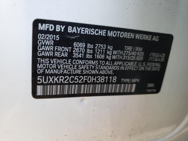 5UXKR2C52F0H38118 - 2015 BMW X5 SDRIVE35I WHITE photo 14